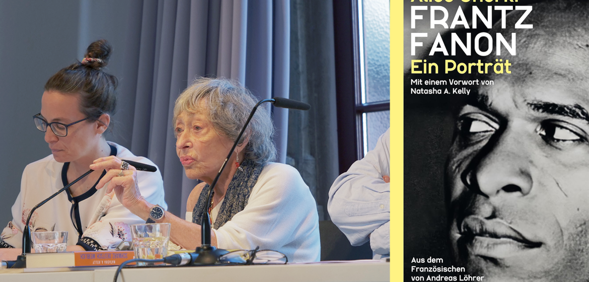 Alice Cherki liest am 9. Mai 2025 in Köln aus ihrem Buch: „Frantz Fanon - ein Portrait.“ Foto: Jamil Zegrer.