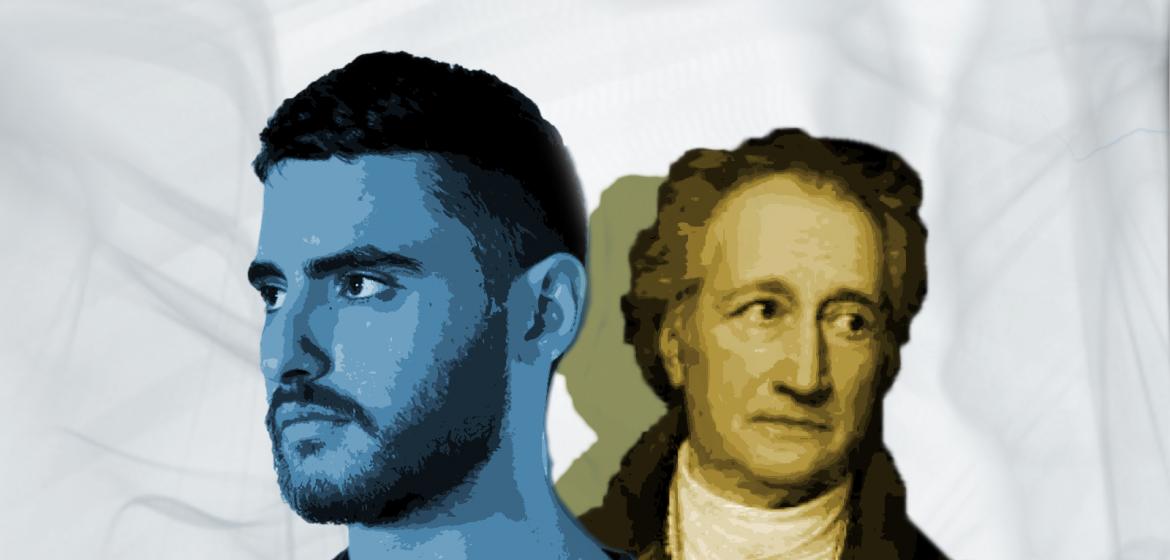 Mohammed El-Kurd und Johann Wolfgang von Goethe. Grafik: Pauline Jäckels.