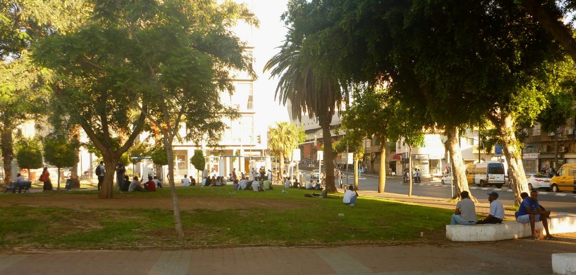 Der Levinsky Park im Süden Tel Avivs ist Sammelpunkt für Geflüchtete aus Afrika. Photo: Lucia Heisterkamp