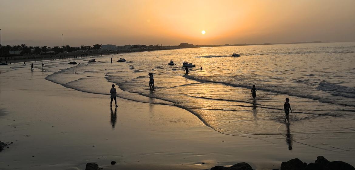 Sonnenuntergang am Atheiba Strand. Foto: Martje Abelmann