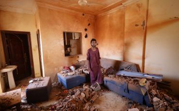 A man in his property that was destroyed by the fighting in April 2023 in Khartum. Photo: Faiz Abubakr Mohamed (IG: faizabubak)