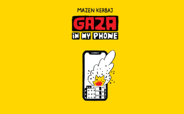 Ausschnitt des Covers der englischen Printauflage. Mazen Kerbaj: Gaza in my phone, OR Books, New York/London 2025.
