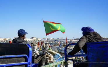 Port of Nouadhibou with the Flag of Mauritania. Photo: Frida Nsonde, 2025