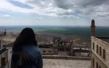 "Es liegt Nebel in der Luft. Es sieht mystisch aus. Ich lehne mich vorn über, schaue aus dem Autofenster, will keinen Blick verschwenden. Ich sehe nur Land und Kalksteine." Foto: Eytan Celik