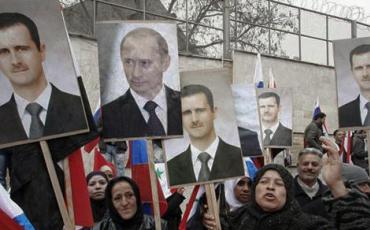 "Putin ist wie Assad", schreiben zahlreiche Kommentatoren im Nahen Osten. Das Bild zeigt eine pro-Regime-Demonstration in Damaskus im März 2012. Foto: CC-BY Freedom House / Flickr
