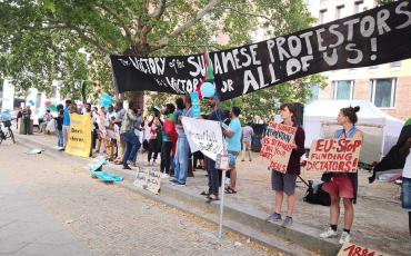 SudanUprising Germany bei einem Protest in Berlin. Quelle: SudanUprising Germany