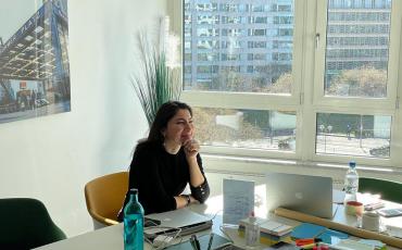 Nour Harastani, co-founder and research director of Syrbanism, in Berlin. Picture: Syrbanism