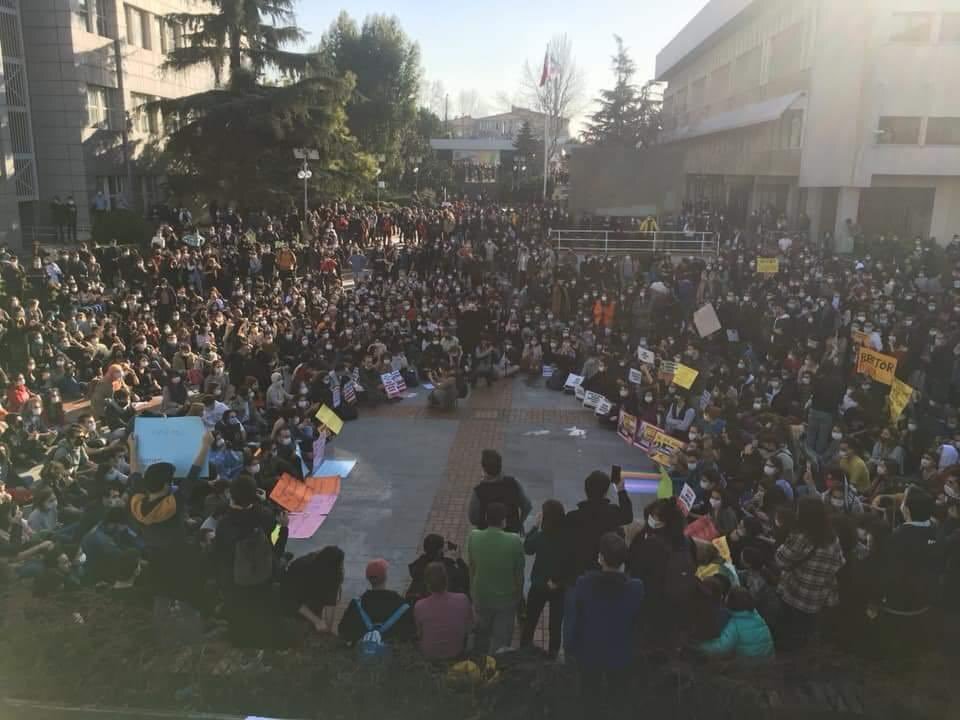 Student forum on North Campus, Boğaziçi University;  Source Boğaziçi Solidarity 