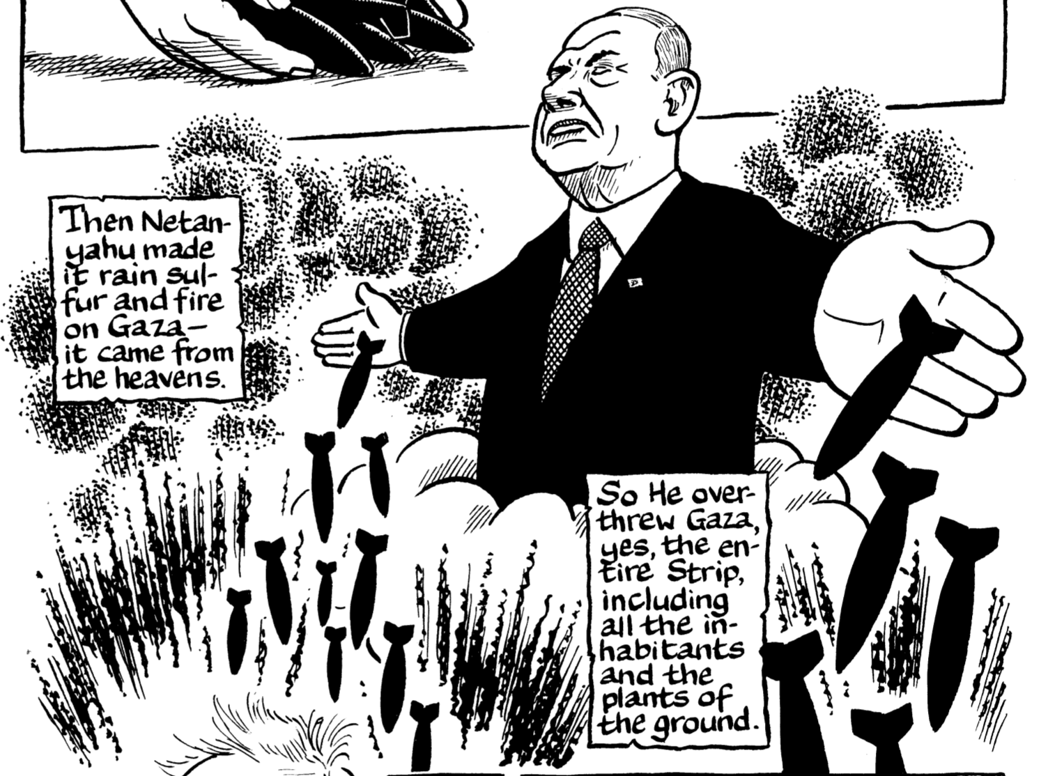 Ausschnitt aus „War on Gaza“ von Joe Sacco, Fantagraphics, 2024, S. 14.